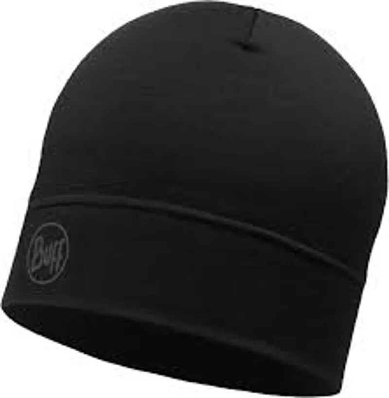 Buff Lightweight merino wool hat Solid Black